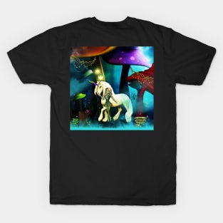 Unicorn in a mushroom forest T-Shirt